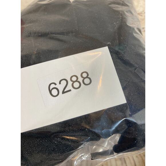 C'Est City Top Womens Medium Silk All Over Glitter Black Long Sleeve Stretch - Picture 8 of 11